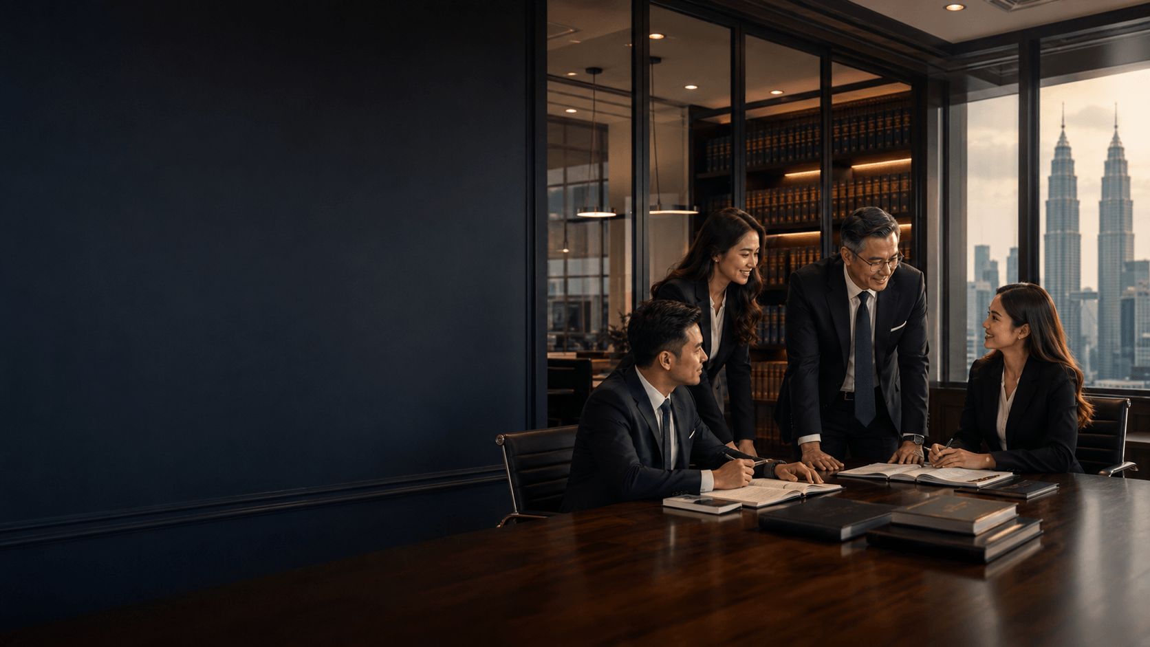 Bright modern law office workspace